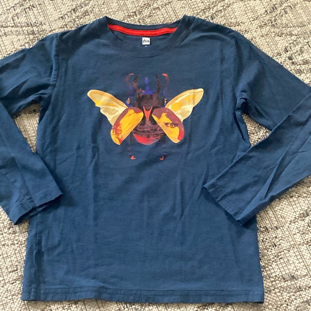Tea Collection Boys Blue Long Sleeve T-Shirt  Size 10